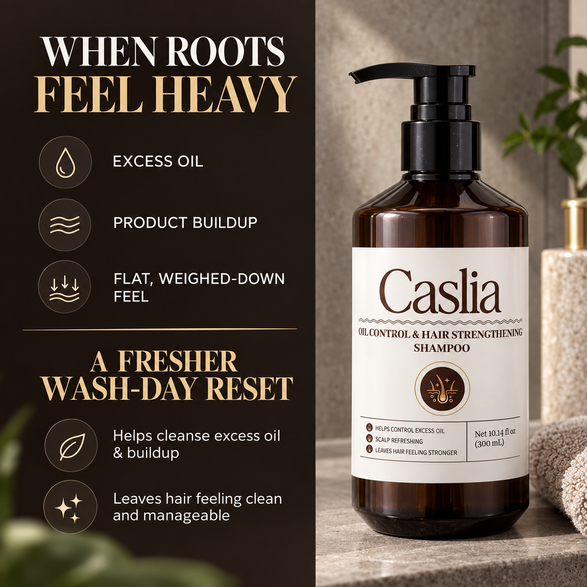 Caslia Oil Control & Hair Strengthening Shampoo