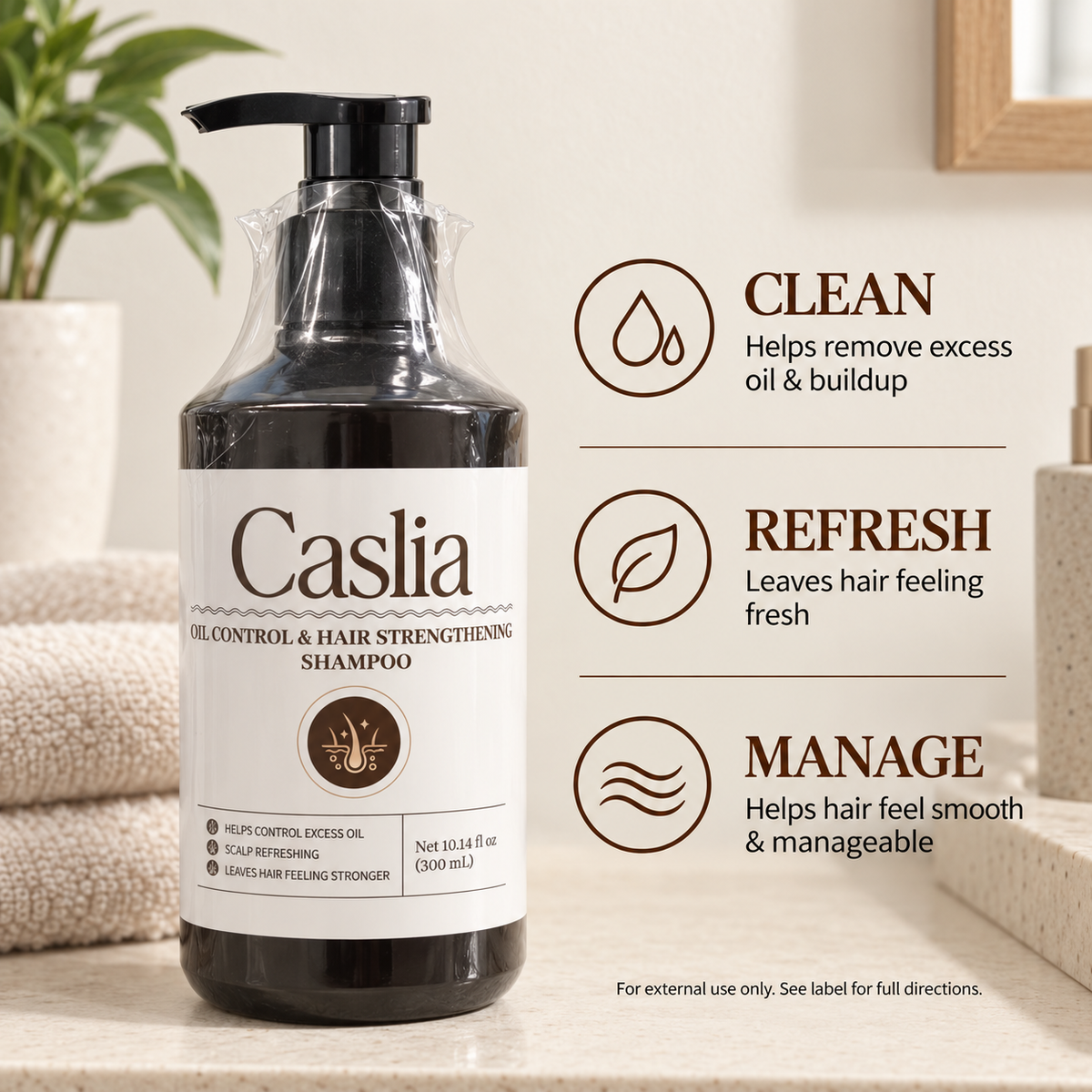 Caslia Oil Control & Hair Strengthening Shampoo