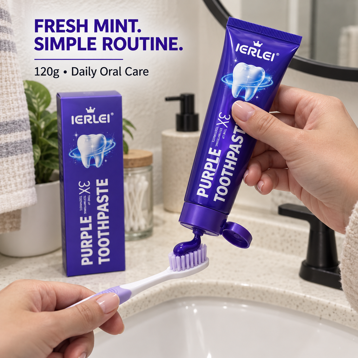 IERLEI™ 3X Tone Up Purple Toothpaste for Teeth Whitening
