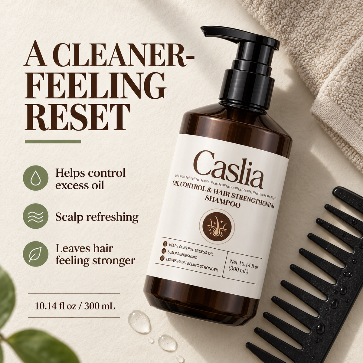 Caslia Oil Control & Hair Strengthening Shampoo