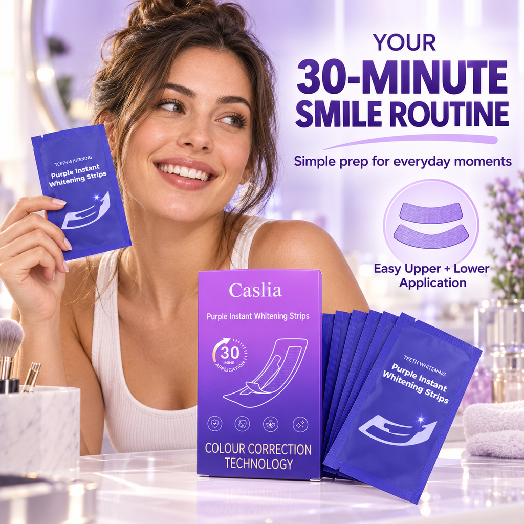 Caslia Purple Color-Correcting Instant Whitening Strips