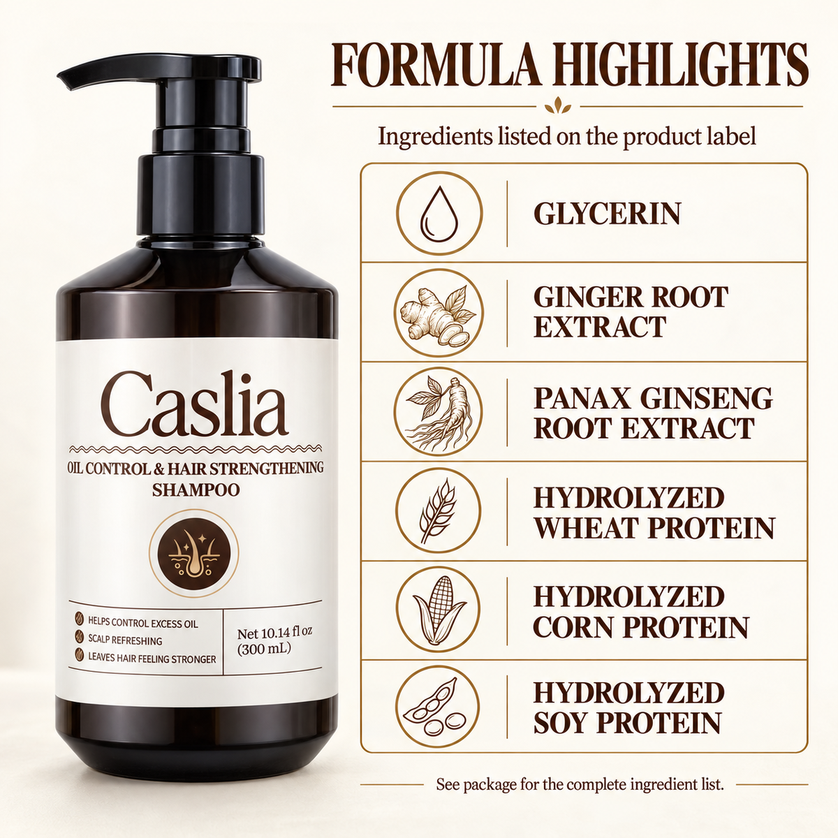 Caslia Oil Control & Hair Strengthening Shampoo