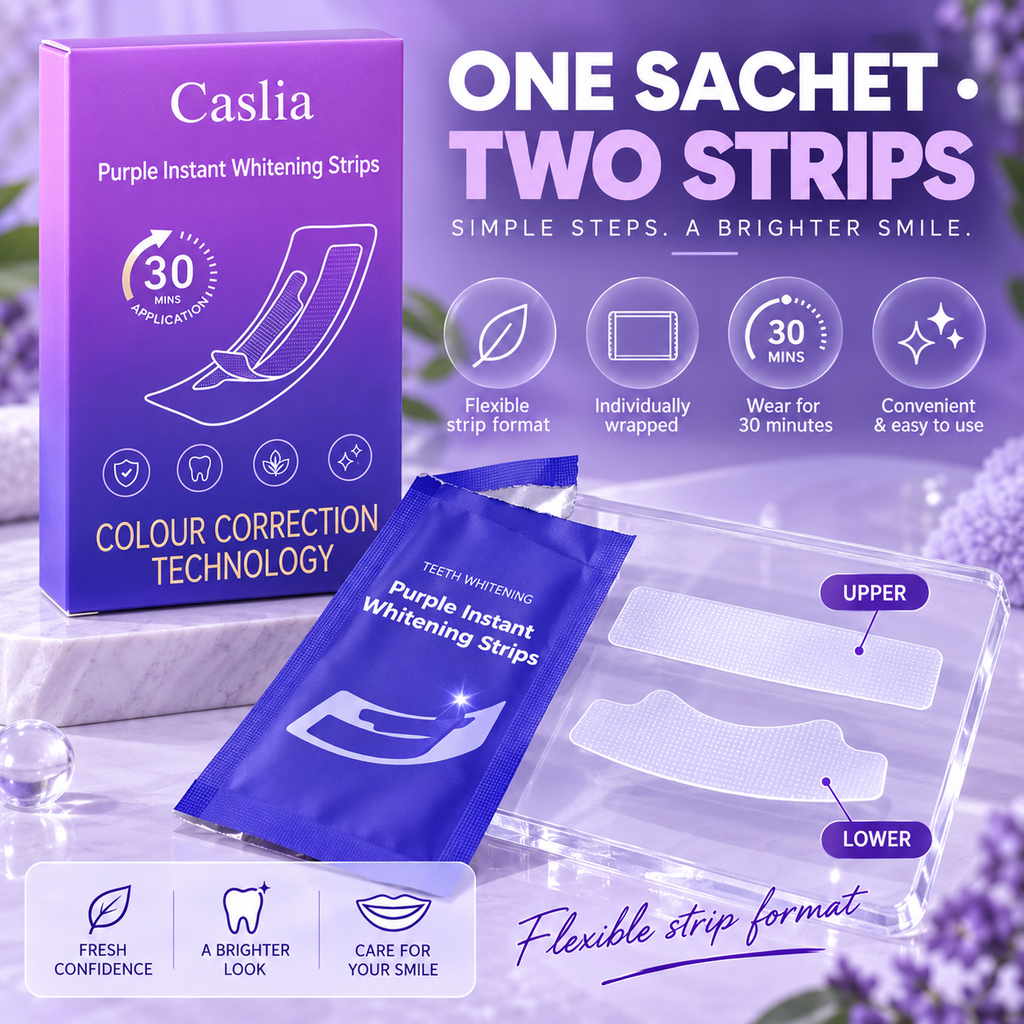 Caslia Purple Color-Correcting Instant Whitening Strips