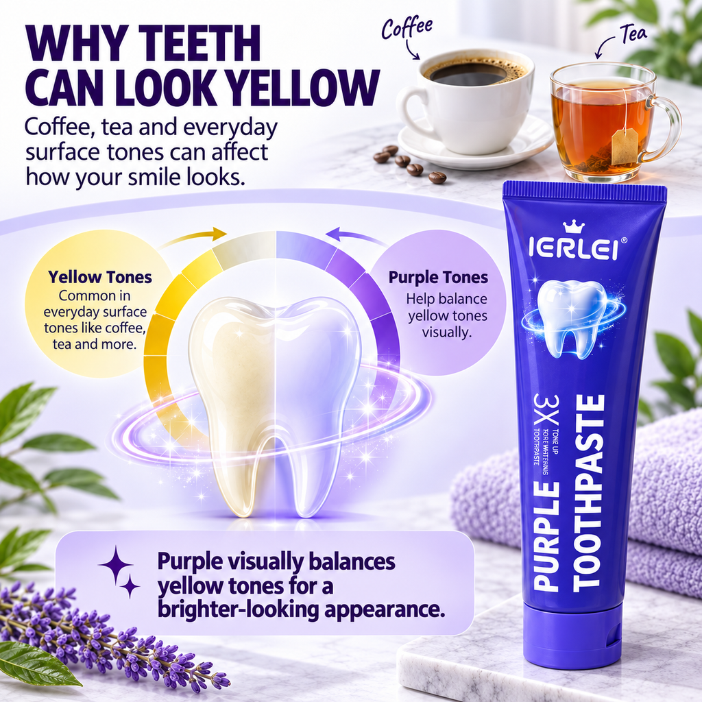 IERLEI™ 3X Tone Up Purple Toothpaste for Teeth Whitening
