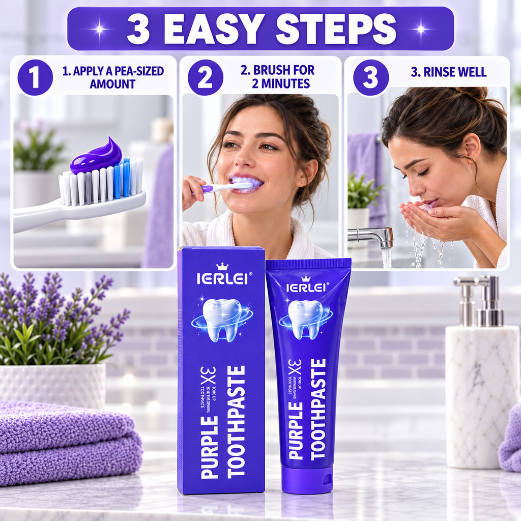 IERLEI™ 3X Tone Up Purple Toothpaste for Teeth Whitening