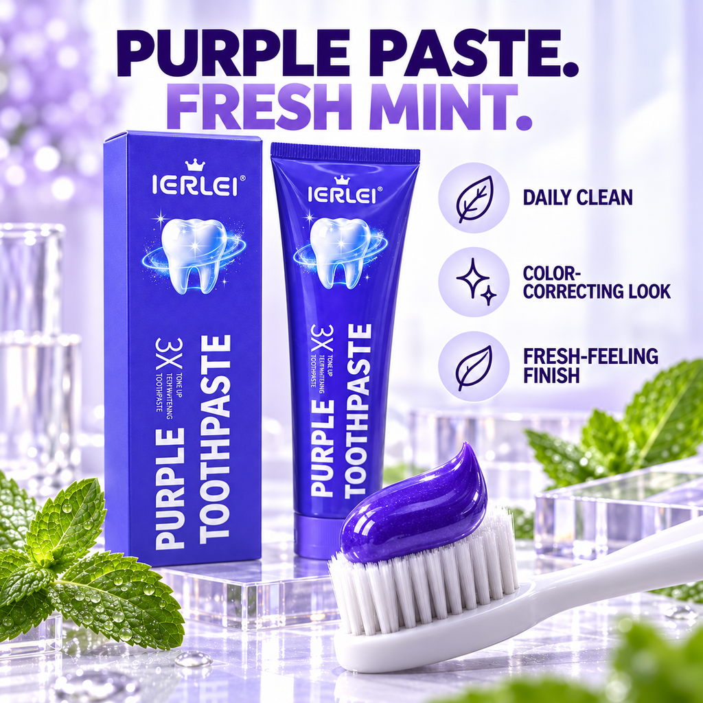 IERLEI™ 3X Tone Up Purple Toothpaste for Teeth Whitening