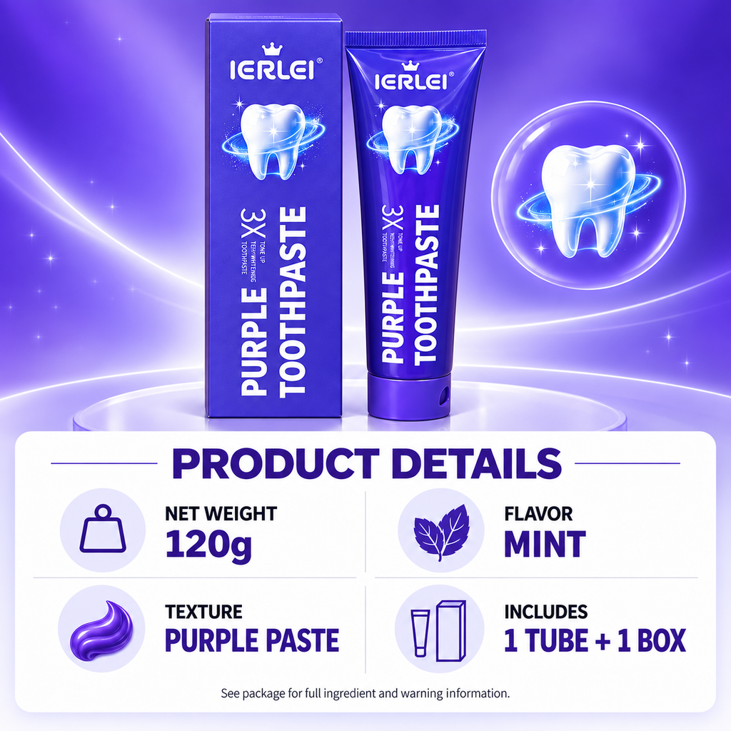 IERLEI™ 3X Tone Up Purple Toothpaste for Teeth Whitening